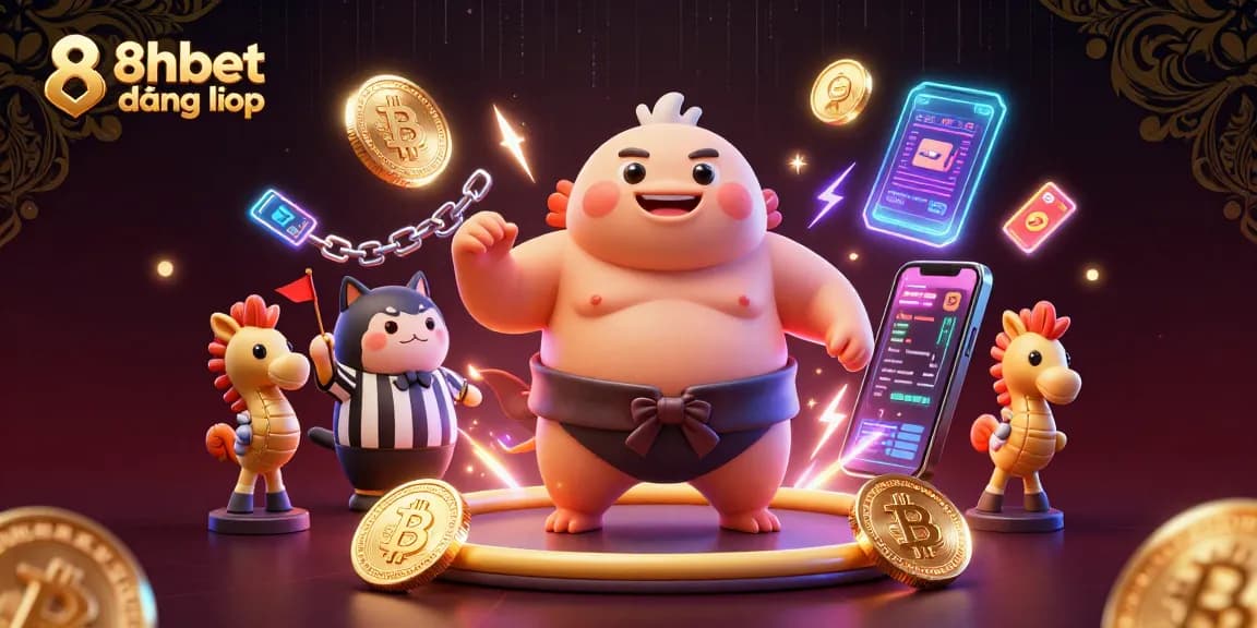Experience exciting wins with the 8xbet đăng nhập portal surrounded by animated casino elements.