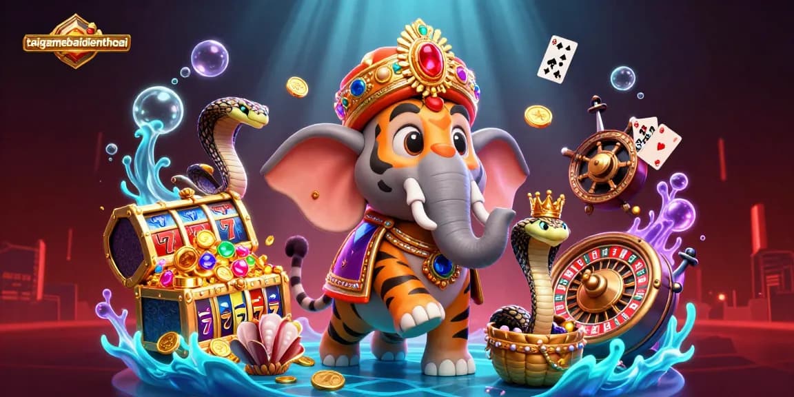 Engage with thrilling gameplay at taigamebaidienthoai featuring a vibrant 3D casino illustration.