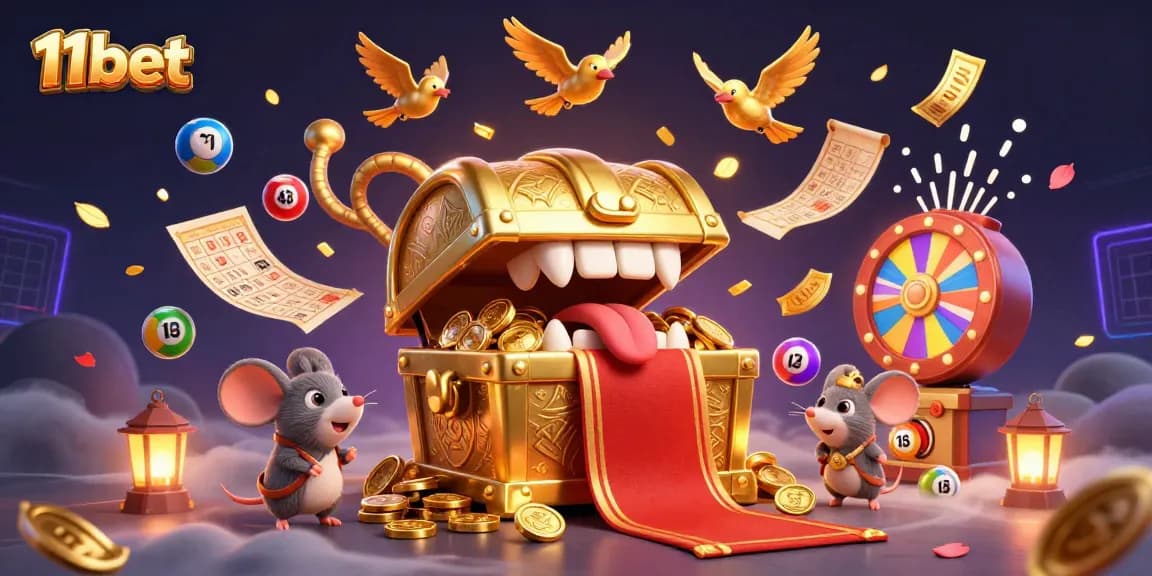 11bet captures the excitement of a lottery-themed casino adventure, showcasing vibrant animation and engaging elements.