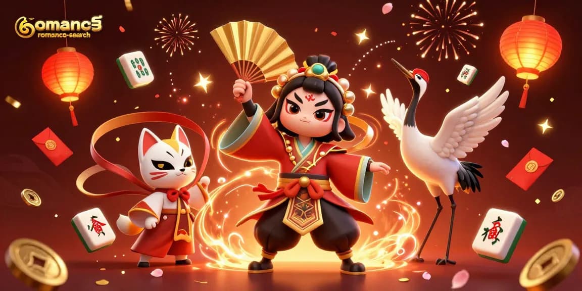 Engage in thrilling gameplay at romance-search with vibrant characters and festive decorations.