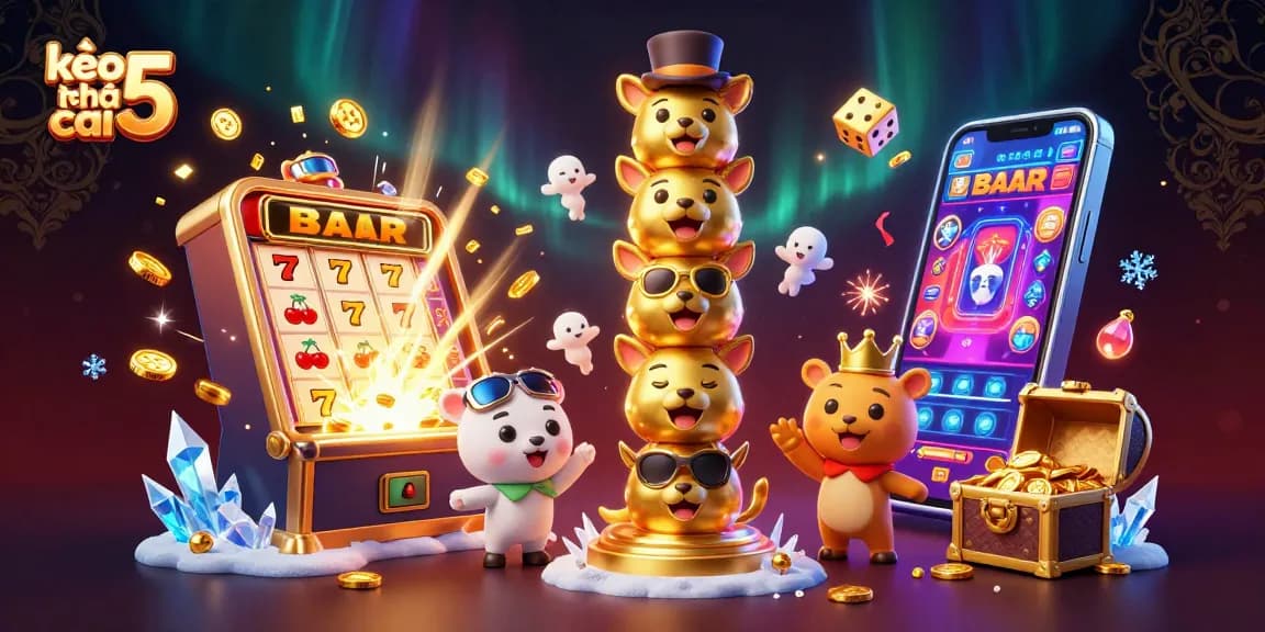 Engage in exciting betting strategies with kèo nhà cái 5 showcased in a vibrant casino-themed illustration.