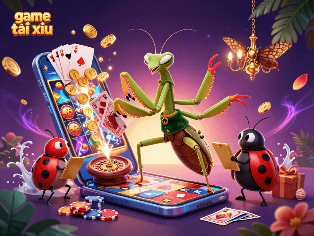 Experience the excitement of game tài xỉu with vibrant casino elements and characters.