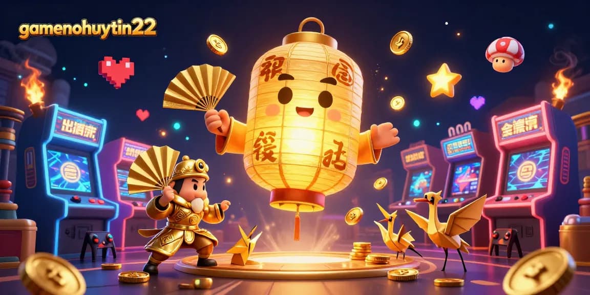 Experience exciting gameplay at gamenohuuytin22 with a vibrant 3D casino illustration.