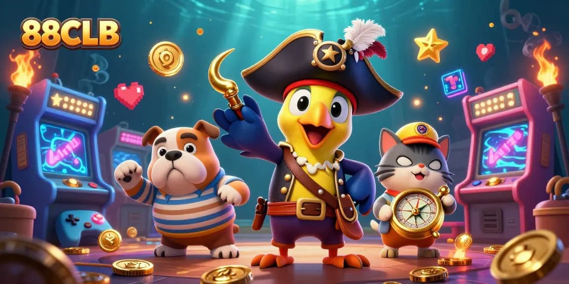 Immerse in the thrilling world of 88CLB, where pirate characters command the vibrant casino arcade adventure.