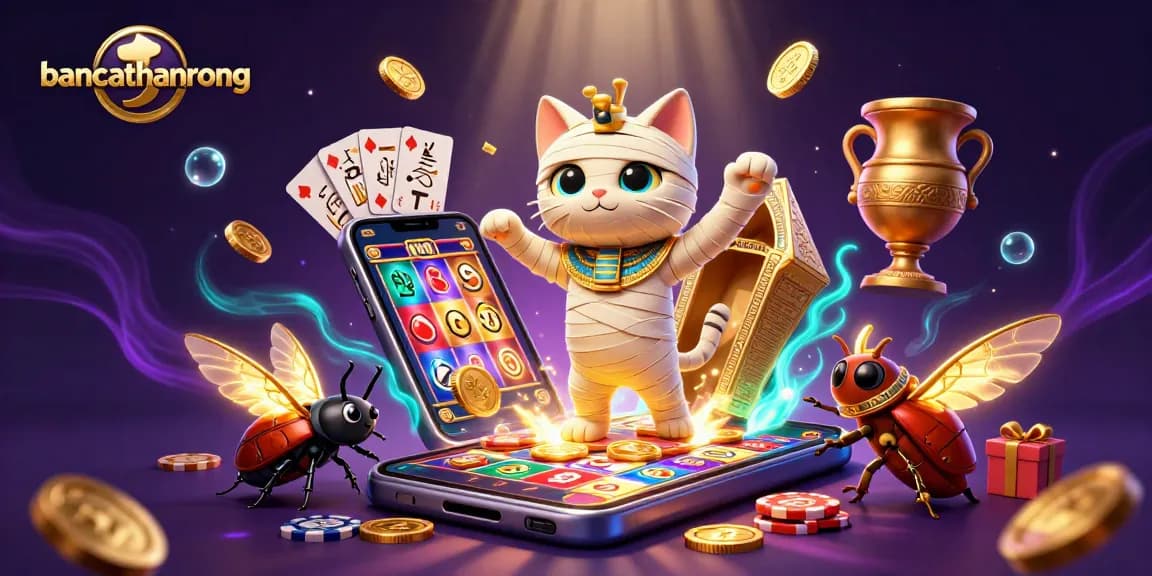 Experience the excitement at bancathanrong with an Egyptian mummy cat and dynamic casino elements.