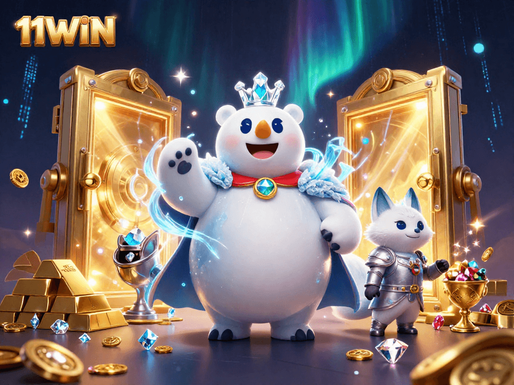 Experience the excitement of 11WIN's gaming world with this vibrant casino illustration.