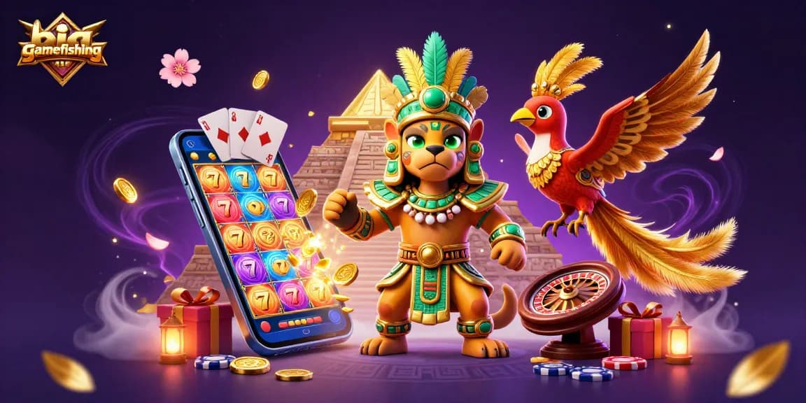 Engage in thrilling big-gamefishing action with vibrant slots, cards, and gold coins.