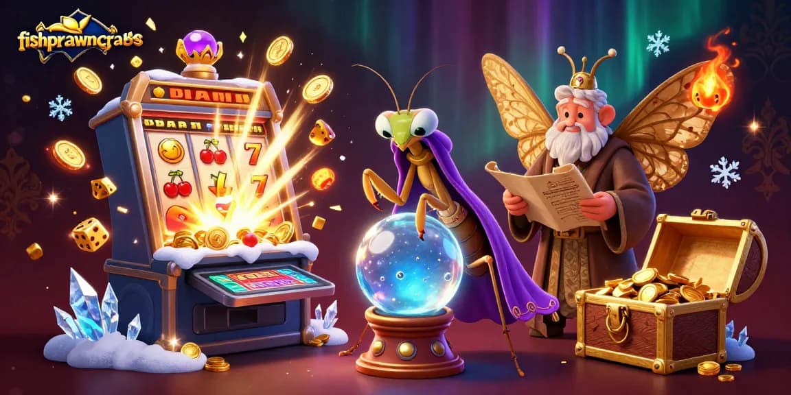 Experience the thrill of fishprawncrabs with a vibrant casino scene featuring mystical characters and dynamic game elements.