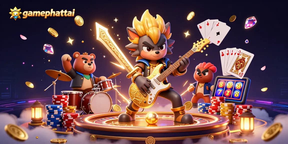Spin to win big with gamephattai in this vibrant 3D casino illustration filled with excitement!