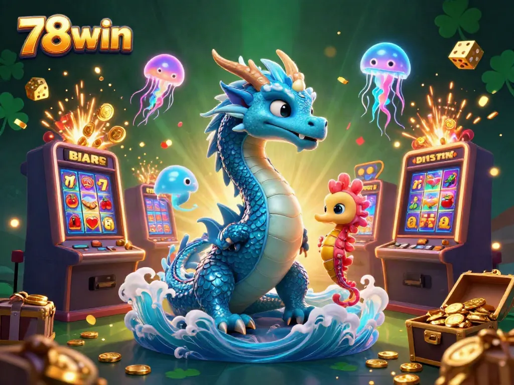Engage with exciting 78win casino games in a vibrant dragon-themed setting