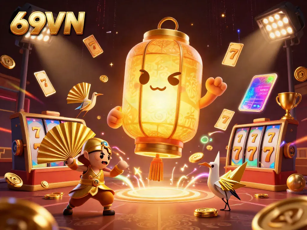 Experience the vibrant energy of 69VN with dynamic casino elements and engaging 3D characters.