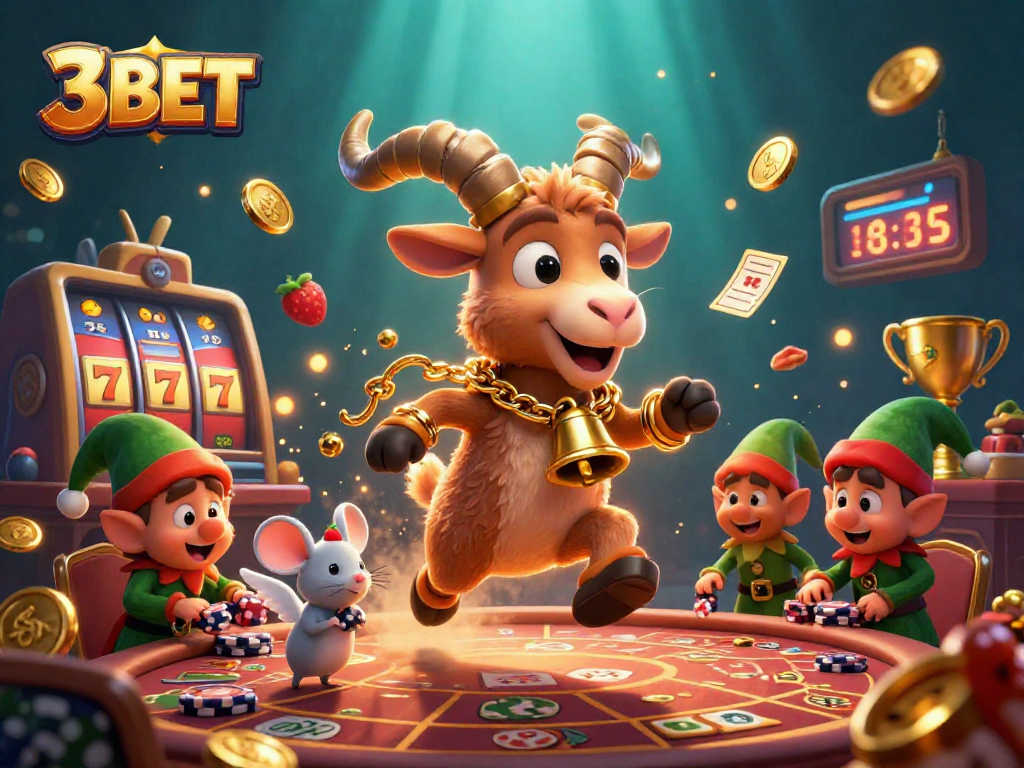 Experience the festive thrill of gambling with 3BET in this lively holiday-horror casino scene.