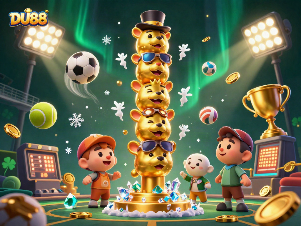 Experience the excitement of DU88 with vibrant casino elements and 3D animated characters.