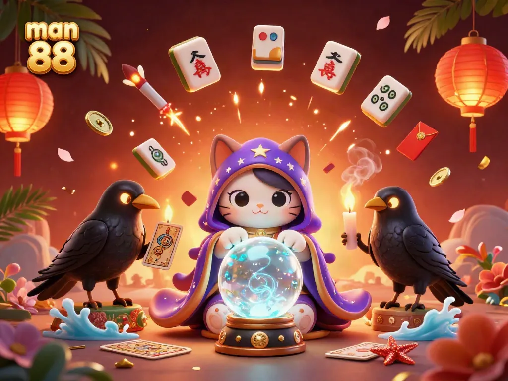 Experience big wins at man 88 with exciting casino games, illuminated by vibrant 3D illustrations.