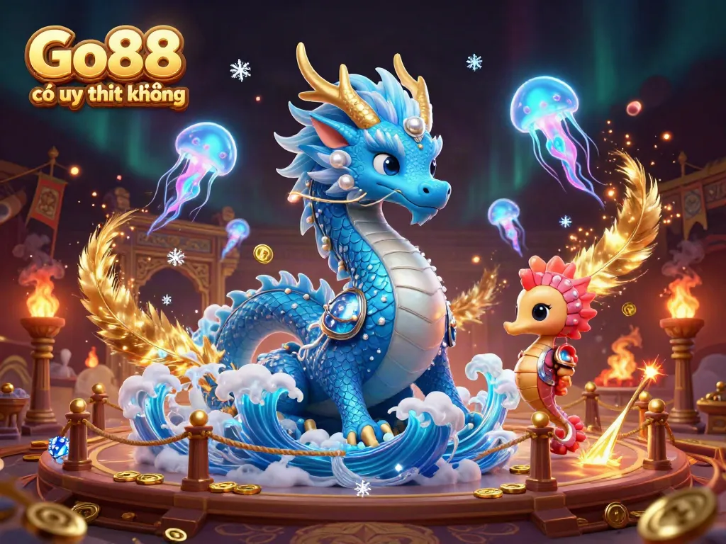 Experience the excitement of Go88 có uy tín không with vibrant 3D characters in an energetic casino scene.