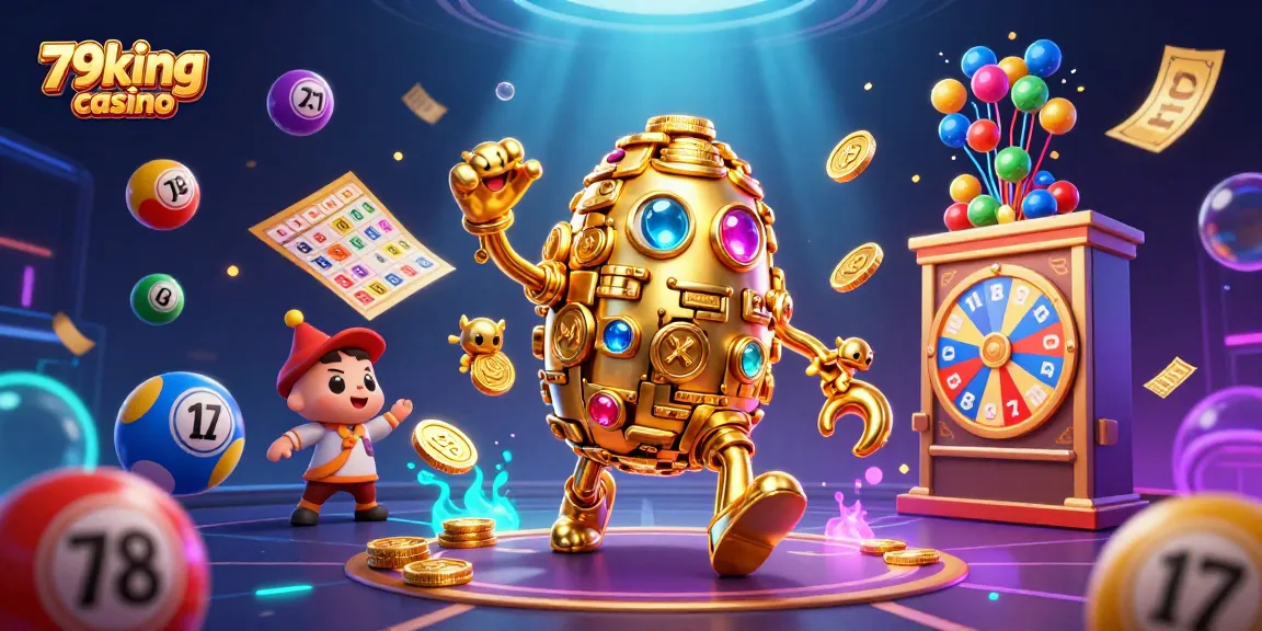 Experience the thrill of 79king casino with a dynamic illustration of exciting gaming elements.