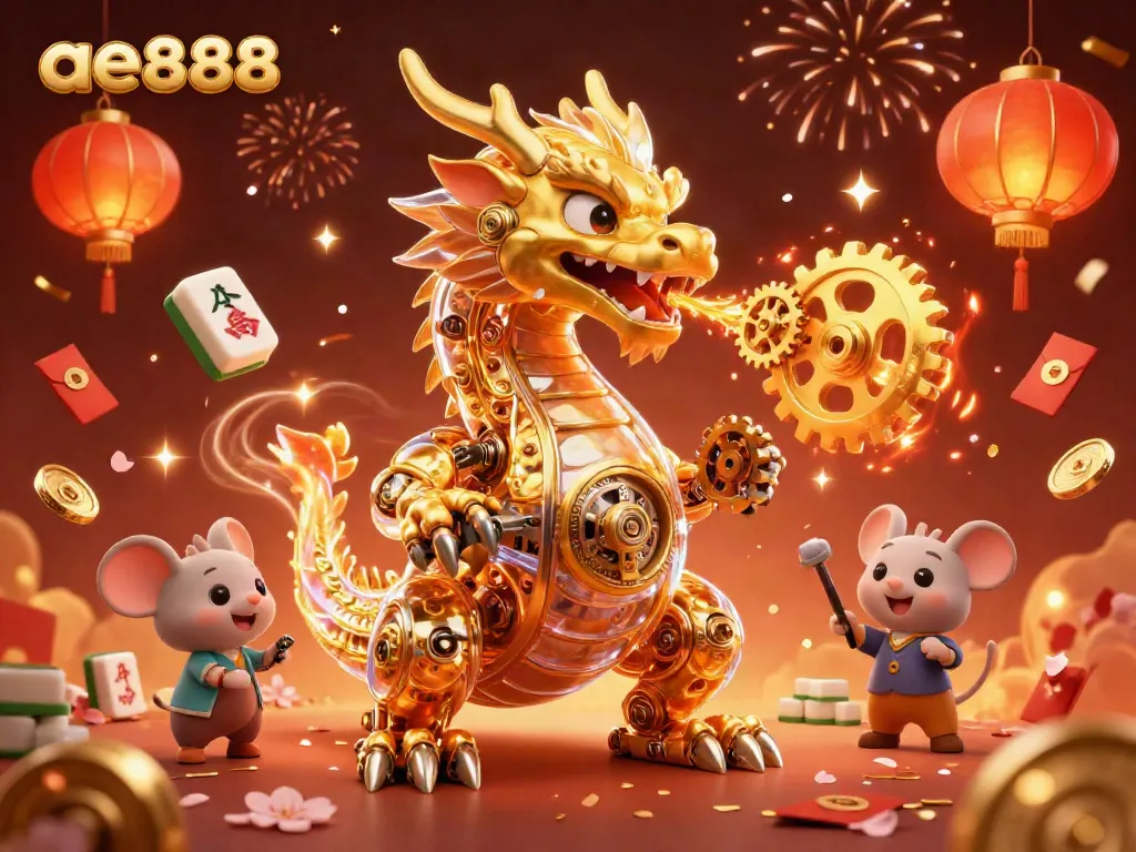 Engage with the 3D golden dragon at ae888, showcasing thrilling gambling excitement and gaming elements.