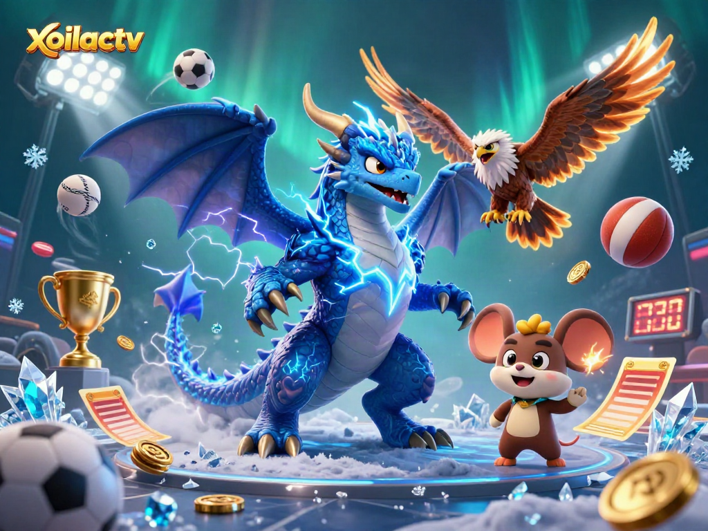 Bet on thrilling sports moments with xoilactv in a dynamic gaming scene featuring iconic characters and elements.