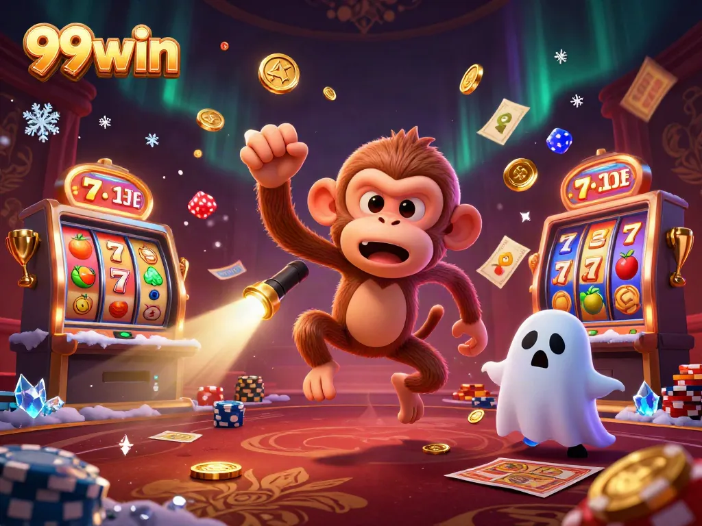Experience the thrilling world of 99win with vibrant casino action featuring juggling elements and golden treasures.
