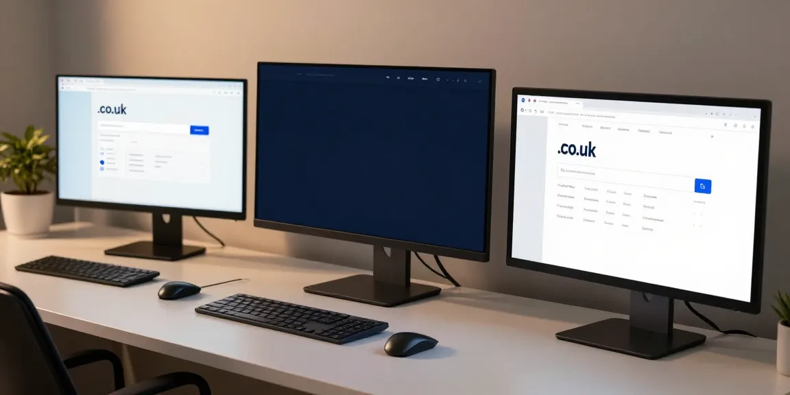 Register .co.uk domain in a professional workspace with advanced tech.