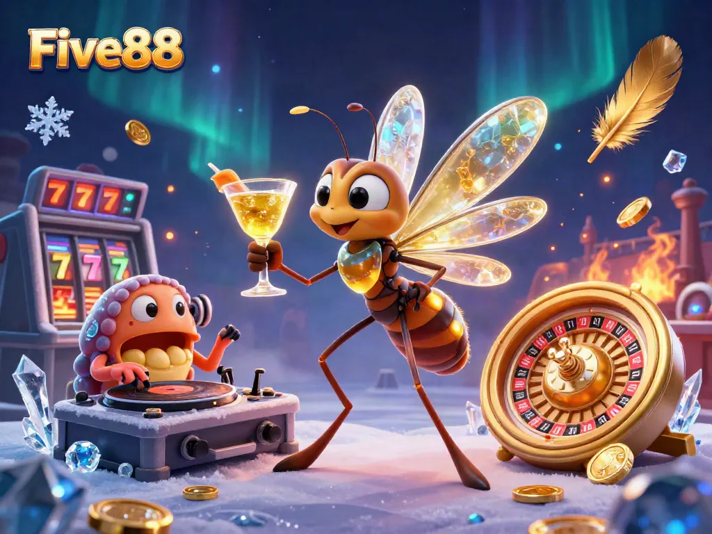 Experience the thrill of casino gaming with Five88's vibrant characters and dynamic gameplay elements.