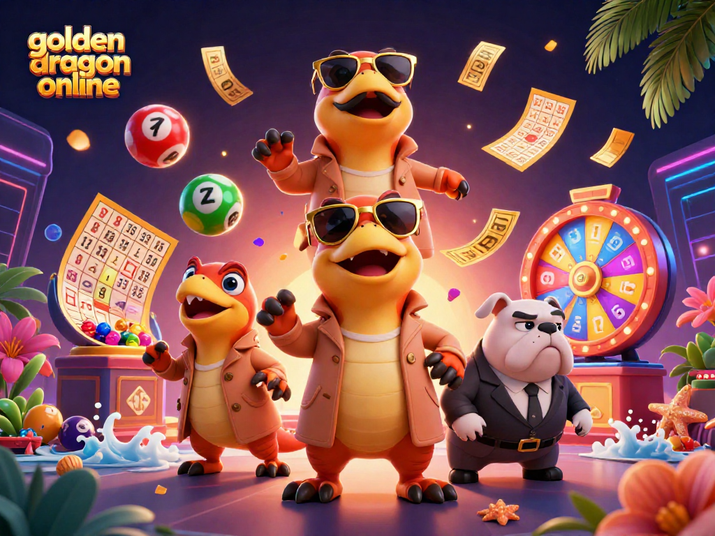 Catch the excitement of golden dragon online slots with lively 3D raptors entering the VIP casino lounge.