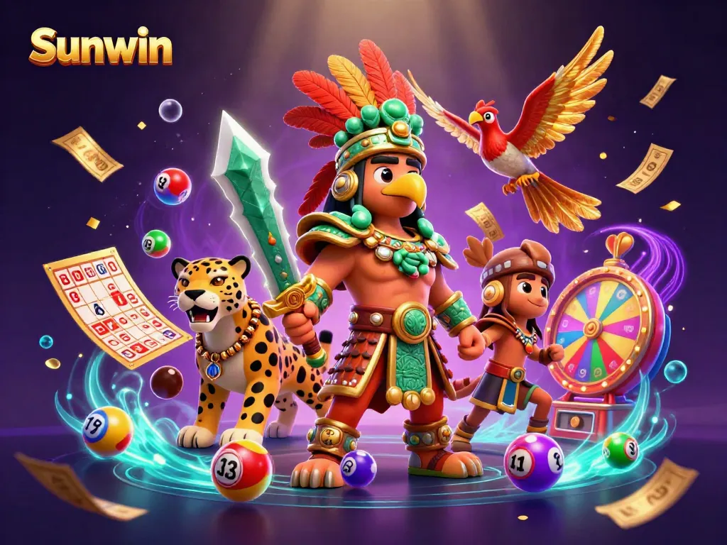 Experience the thrill of Sunwin with an Aztec warrior and dynamic lottery elements