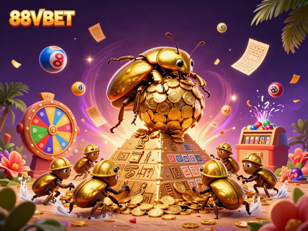 Engage in thrilling gaming adventures with the vibrant 88VBET casino illustration showcasing dynamic elements.