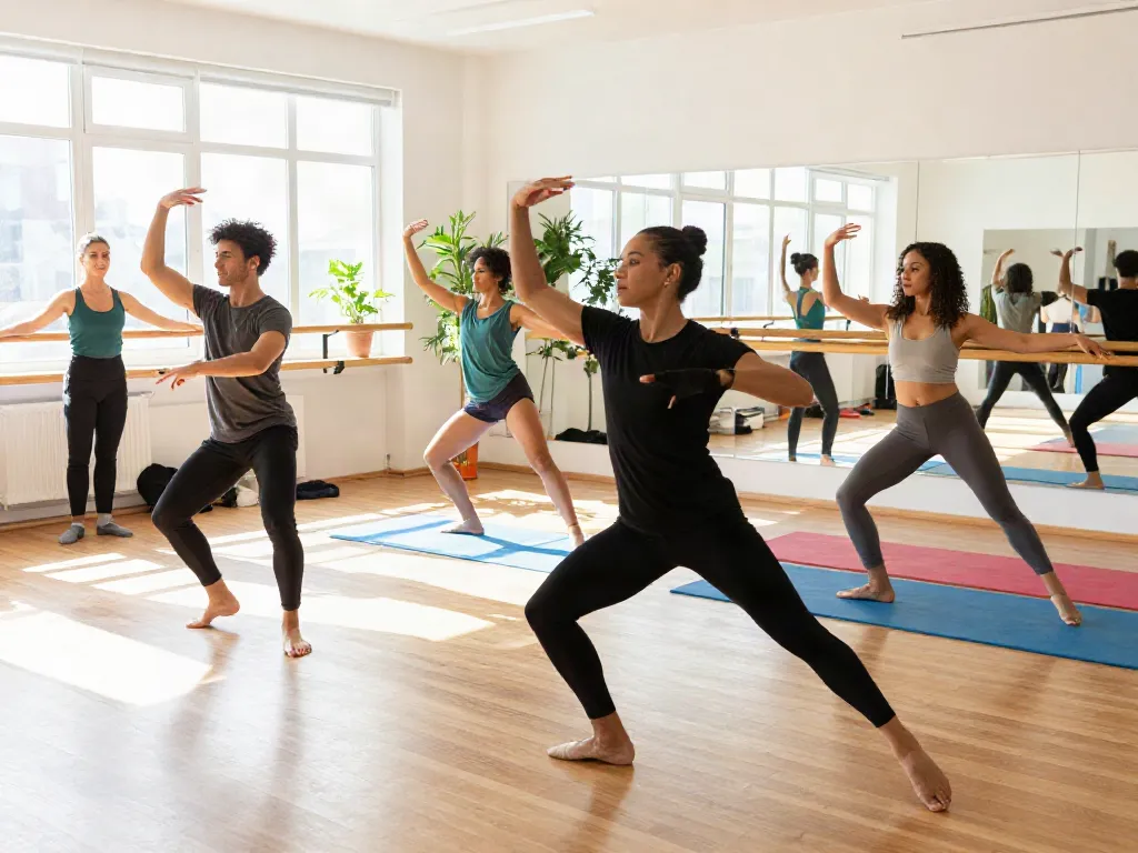 Dynamic dancers performing at kineticsynergydancecompany.com dance studio.