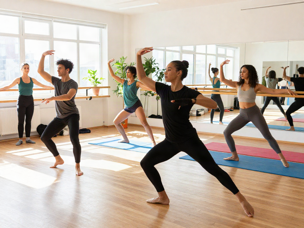 Dynamic dancers performing at kineticsynergydancecompany.com dance studio.