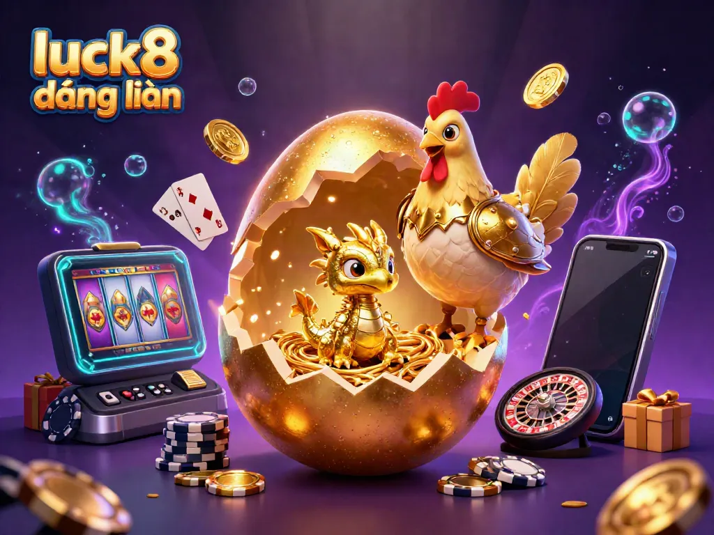Engage with luck8 đăng nhập as a golden dragon greets you amidst a nest of poker chips.