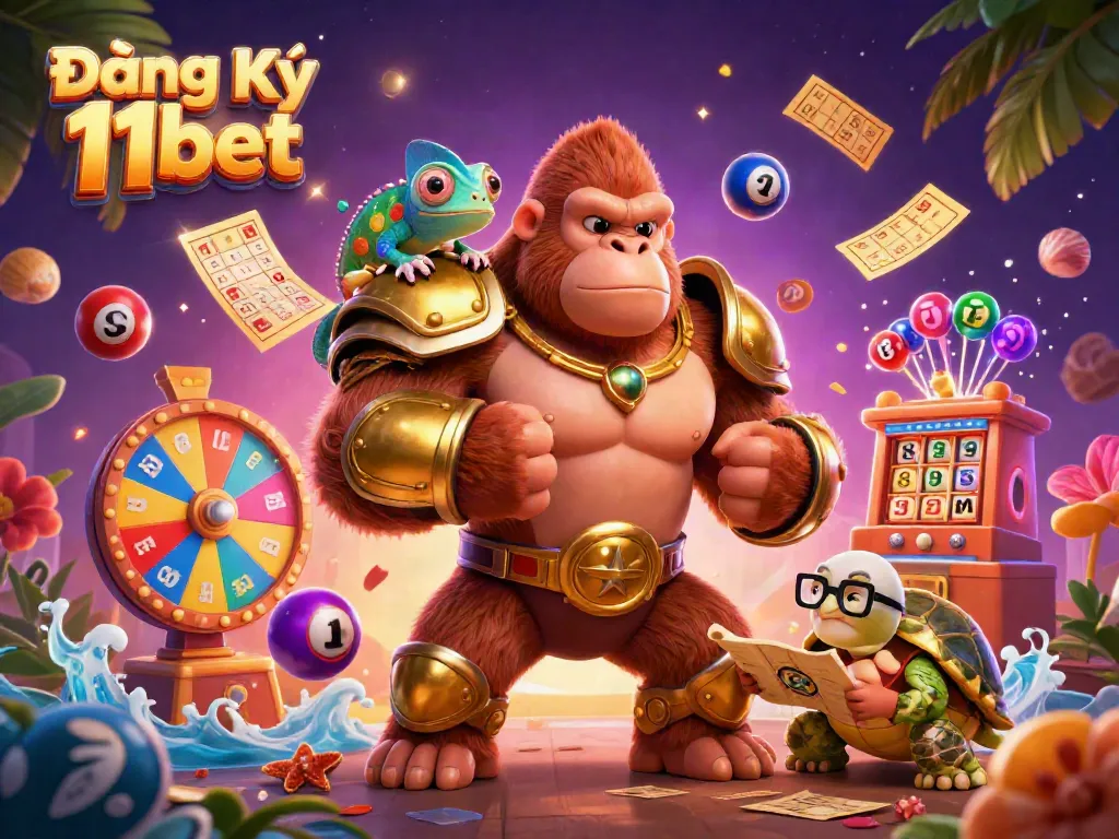 Engage in Đăng Ký 11bet with vibrant lottery balls and dynamic gaming elements.