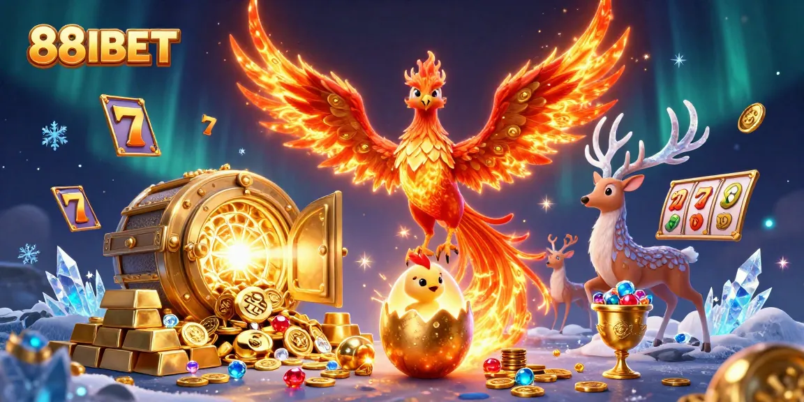 Experience 88IBET's vibrant 3D casino scene filled with golden treasures and levitating slots.