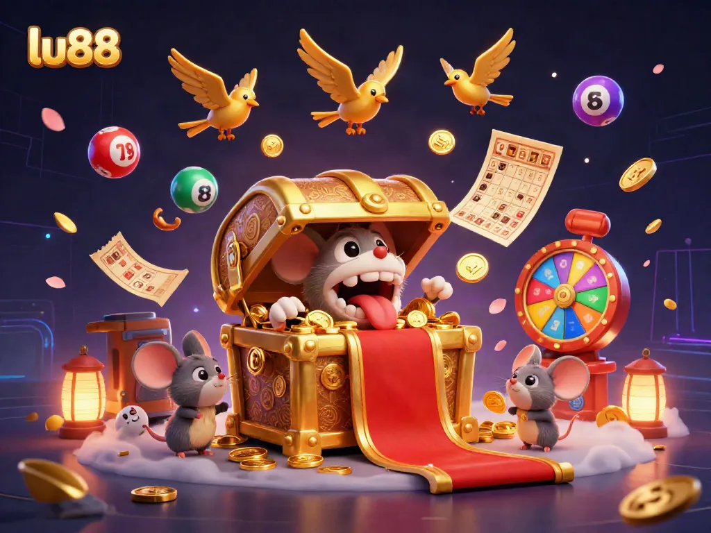 Engage in lu88's thrilling adventure with a treasure chest and dynamic game elements.