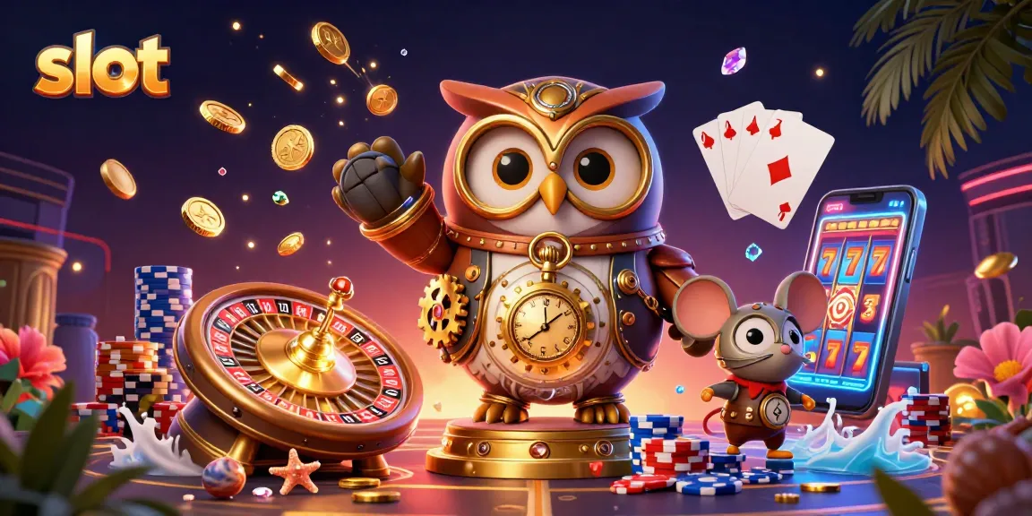 Spin the slot reels with vibrant gems and coins in a rich, animated casino scene.