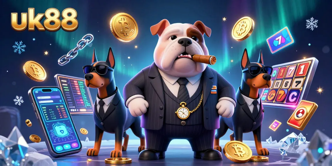 uk88 captivates gamers with a mafia-themed slot scene featuring a bulldog and Dobermans.