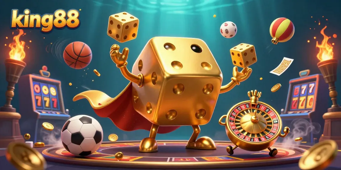 Experience king88's lively casino atmosphere with dynamic characters and vibrant game elements.