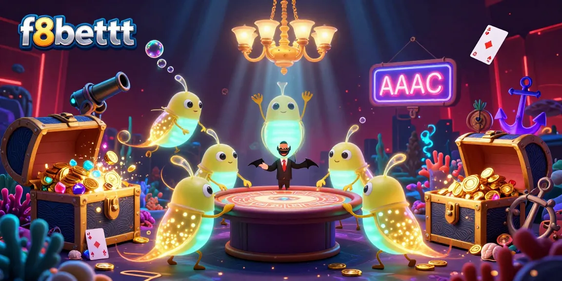 Experience thrilling games at f8bettt with glowworms illuminating a lively underwater casino