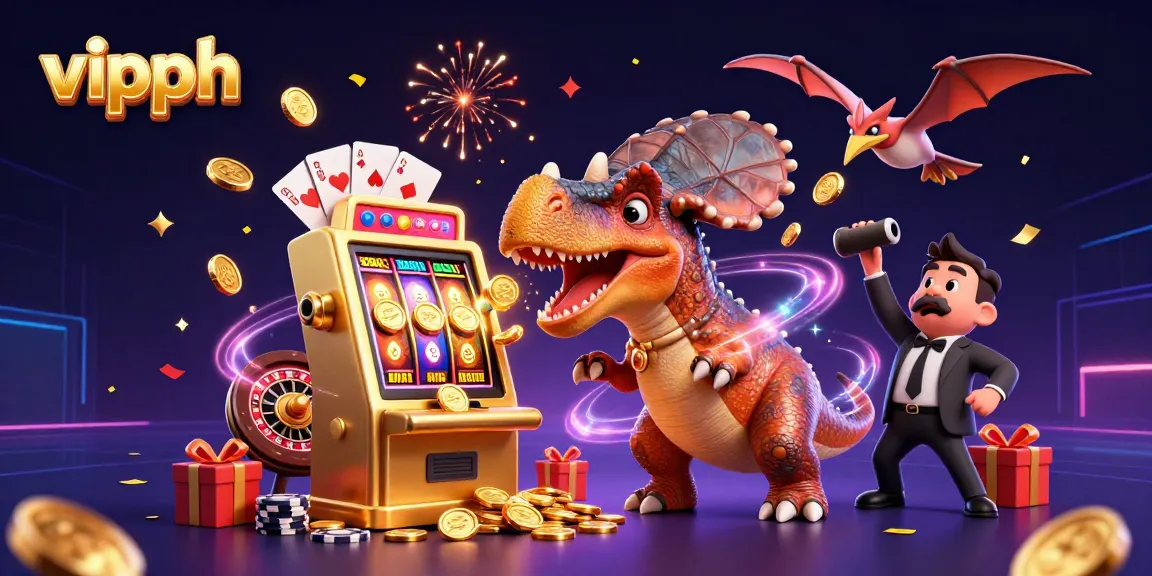 Engage with vipph excitement as cartoon characters animate a thrilling casino jackpot scene bursting with winning elements.