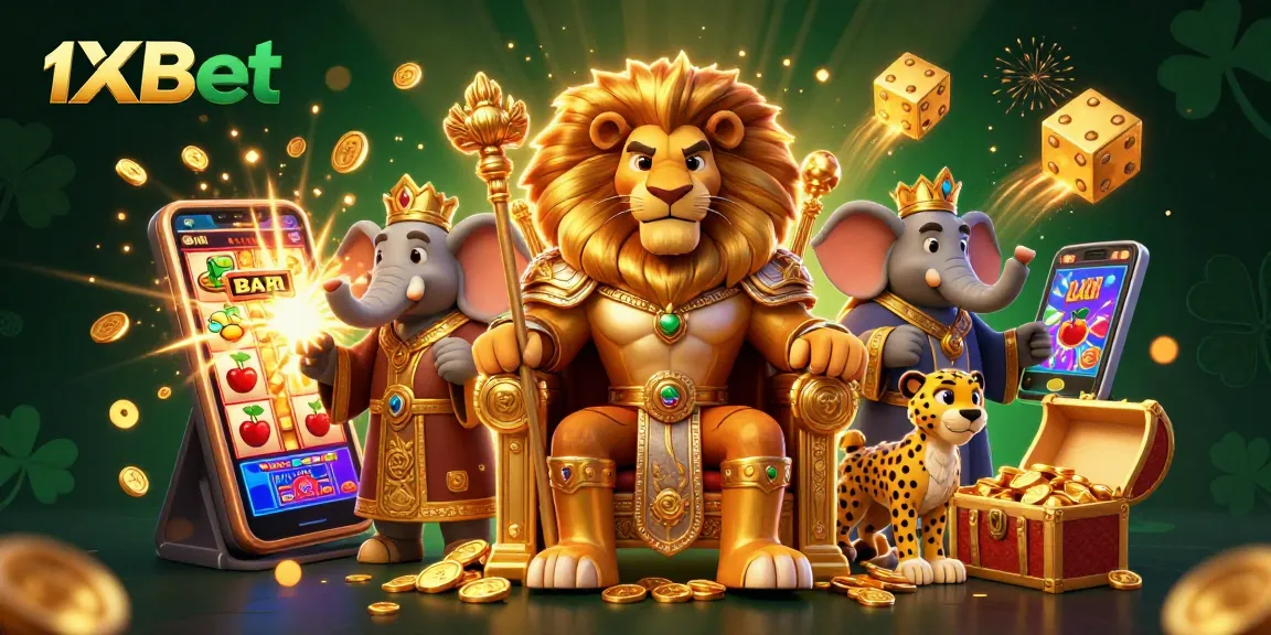 Experience the excitement of 1xbet casino with thrilling jackpot scenes and vibrant game elements.