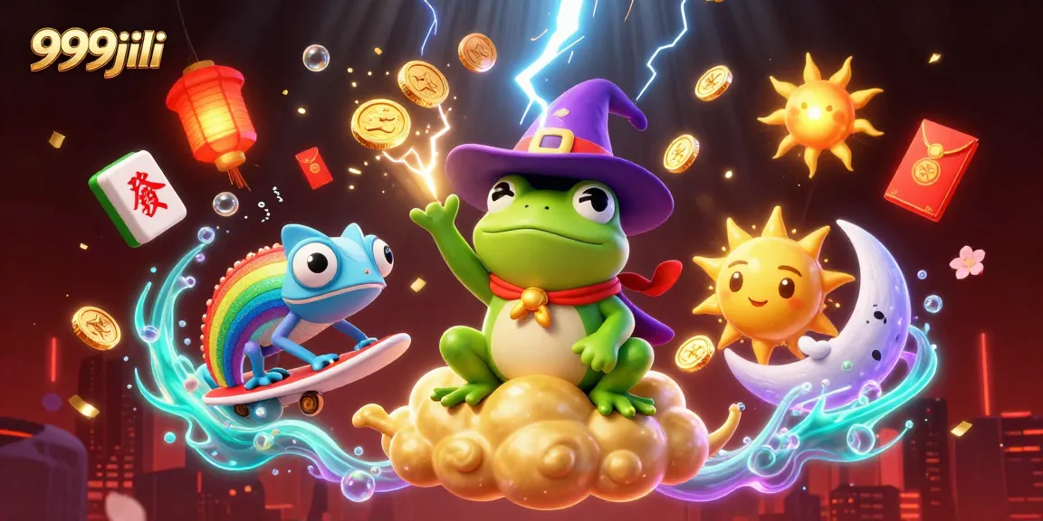 Engage with exciting casino games on 999jili with a vibrant 3D scene of charm and luck.