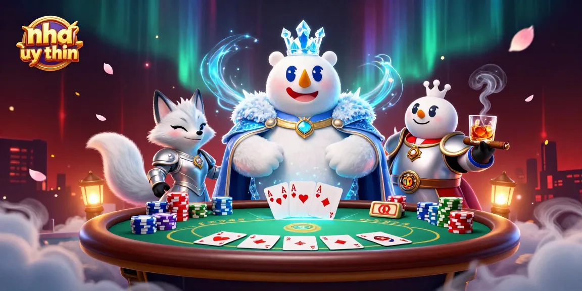 Experience thrilling moments at nha cai uy tin with a poker showdown featuring dazzling characters and vibrant casino elements.