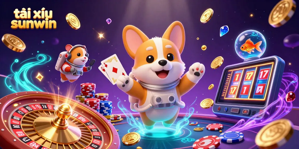 Experience tài xỉu sunwin in a vibrant space casino with action-packed characters and dynamic elements.
