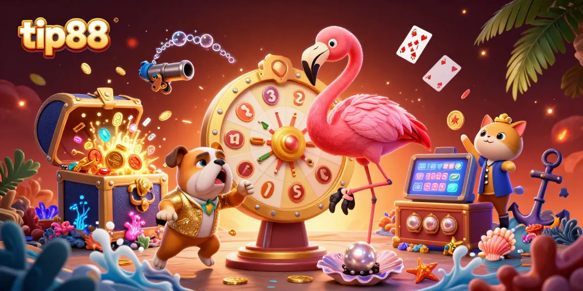 Engage in thrilling gameplay with tip88, featuring a vibrant carnival scene full of excitement and prizes!