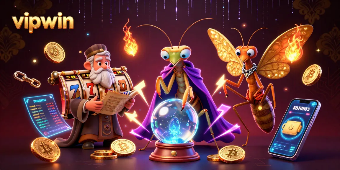 Engage in exciting slot games at vipwin with vibrant visuals and thrilling 3D characters in a colorful casino scene.