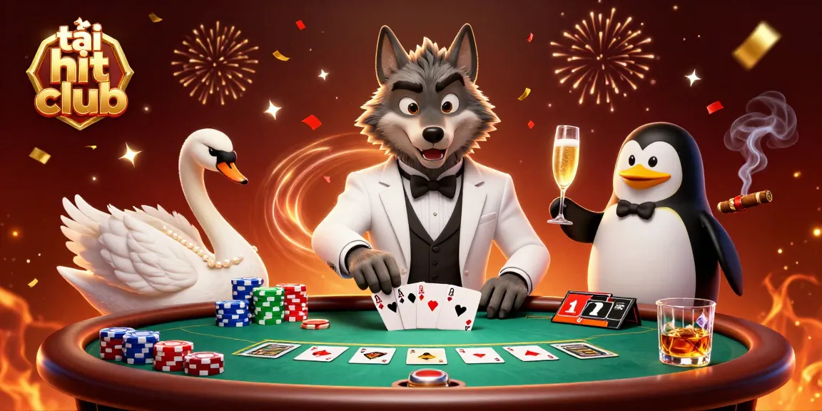 Experience the thrills of tải hit club with vibrant characters at a dynamic gambling table.