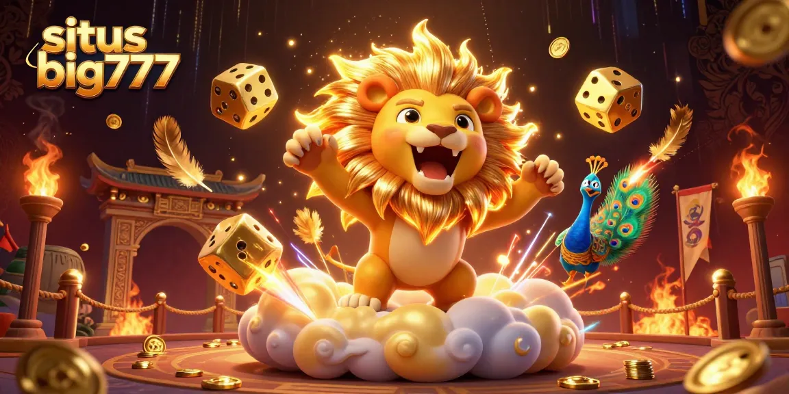 Experience thrilling gameplay at situs big777 with a vibrant 3D casino adventure illustration.