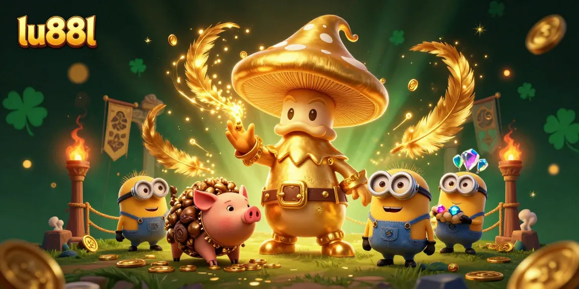 Engage with epic slots adventure at lu88l featuring gold-turning wizard and treasure-hunting pig.