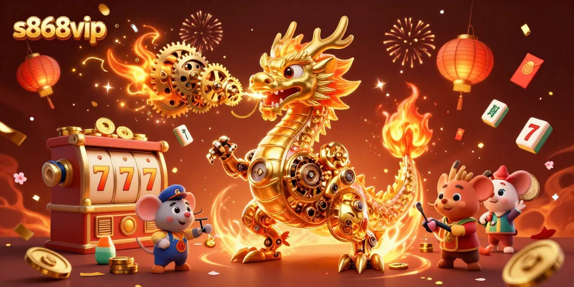 Experience thrilling gameplay at s868vip with a golden dragon, jackpots, and vibrant casino elements!
