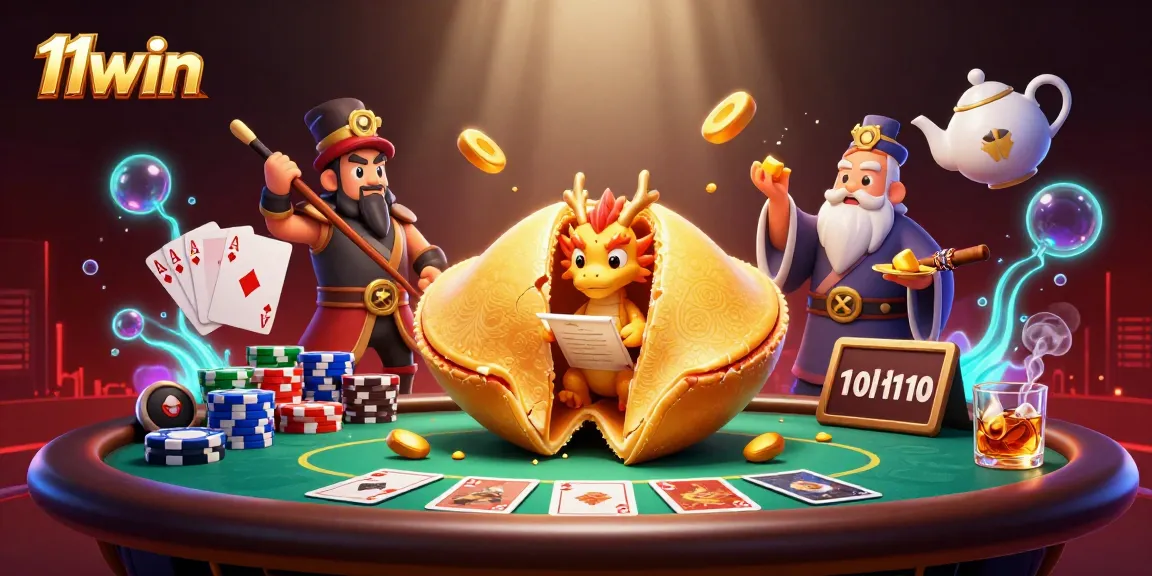 Engage with the exciting world of 11win through a vibrant casino illustration bursting with character and play.